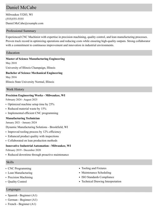 sample resume example