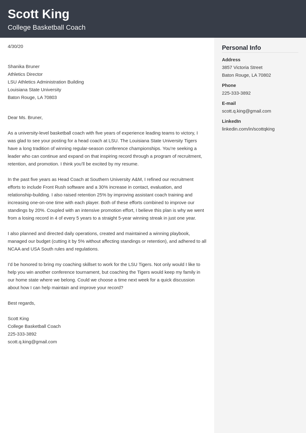 Coaching Cover Letter Examples Guide For A Coach Position   Coaching Cover Letter Example Template Cubic 