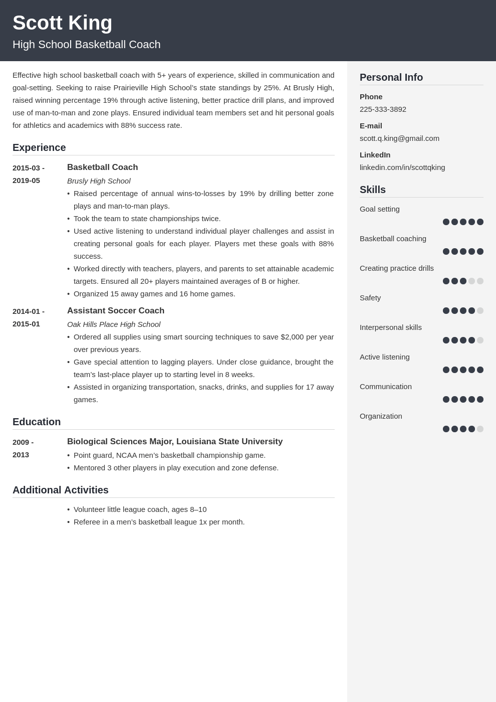 coaching resume example template cubic