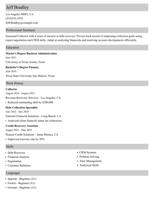 sample resume example