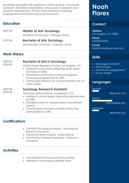 College Freshman Resume Example & Writing Guide