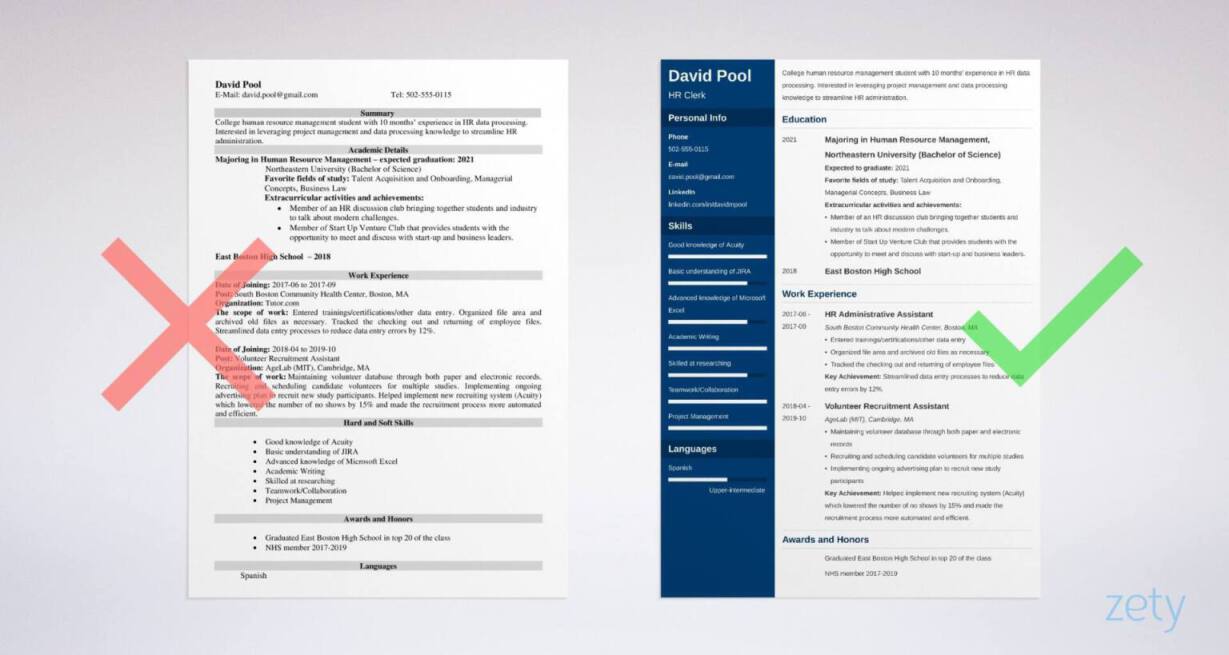 College Freshman Resume Example Writing Guide