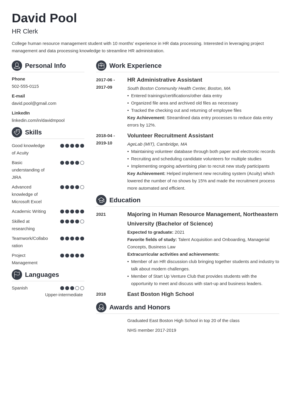 College Freshman Resume Example & Writing Guide