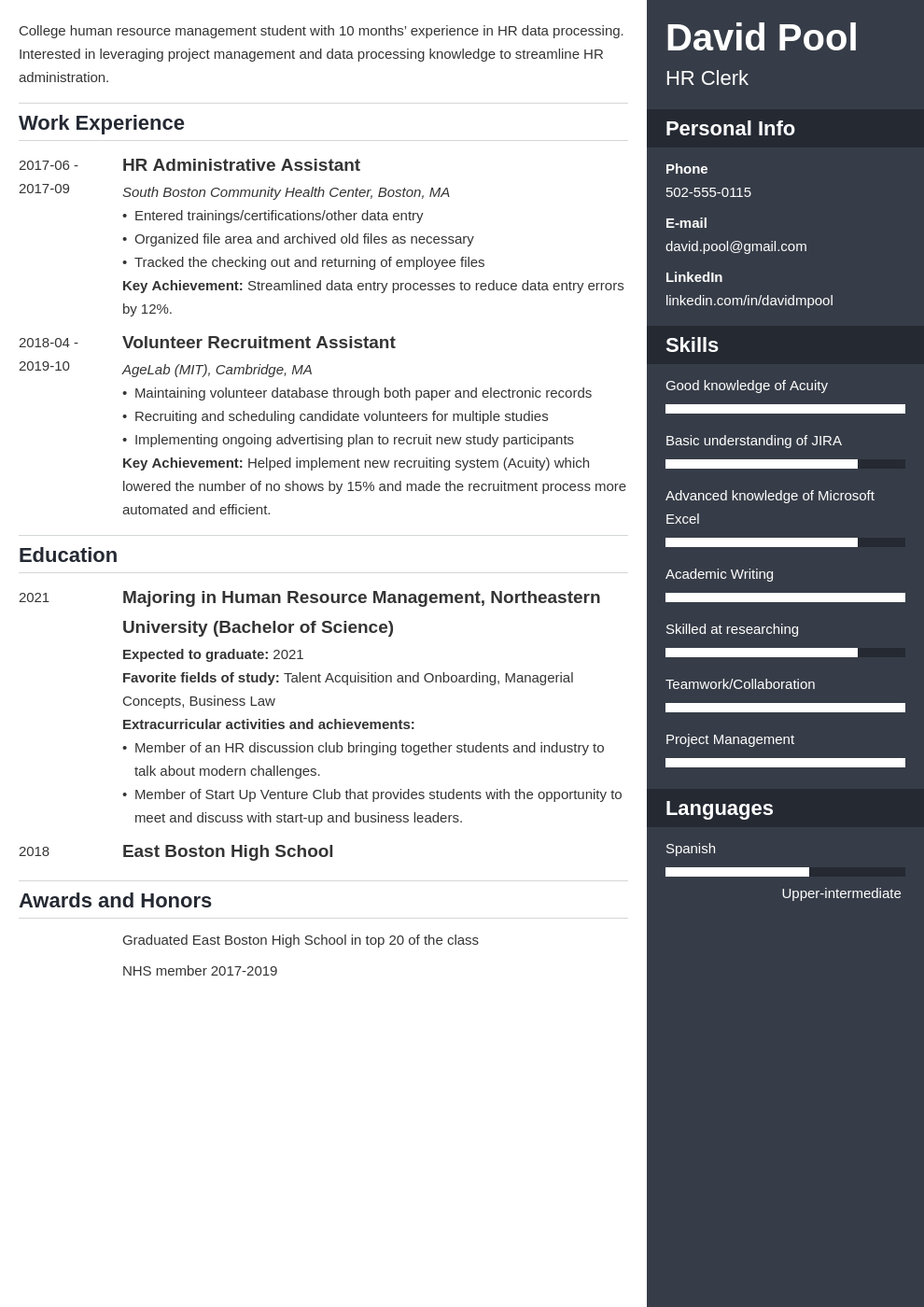 College Freshman Resume Example Writing Guide
