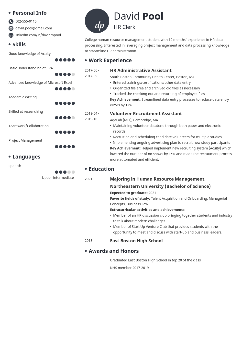 college freshman resume example template initials