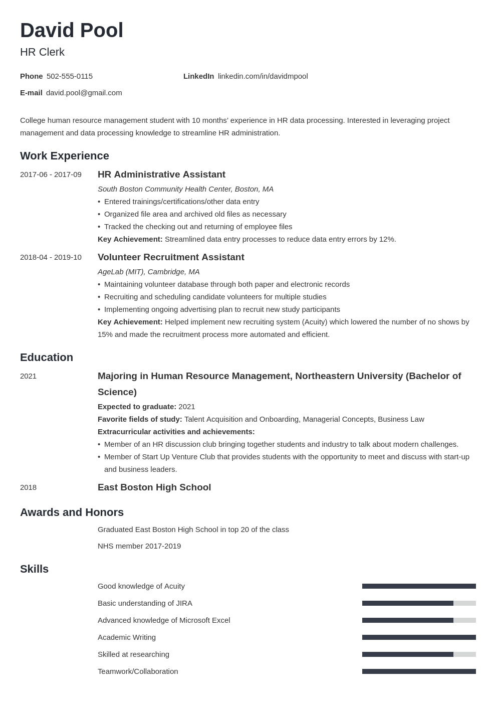 what to put on a resume for college