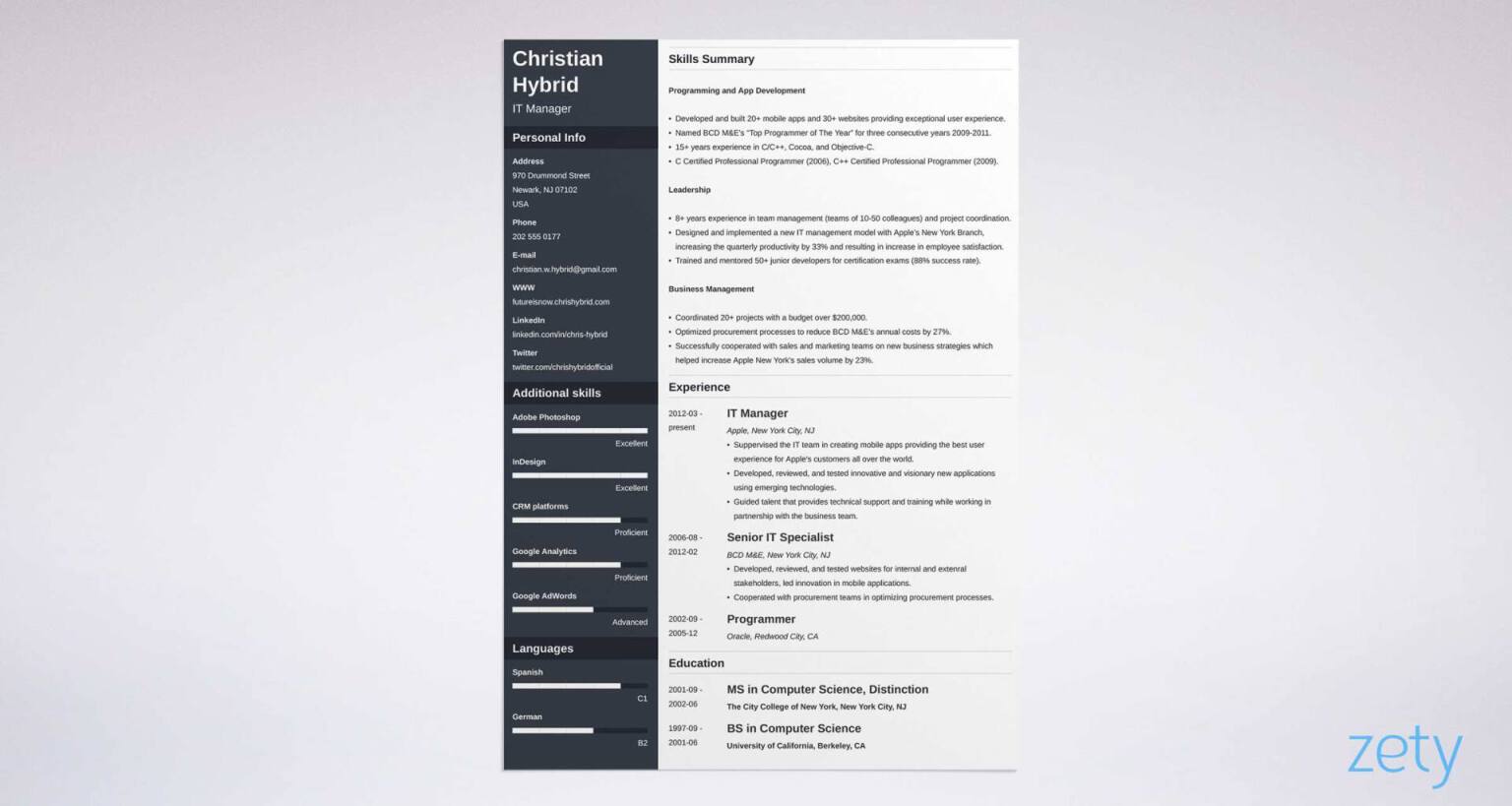 Zety Resume Templates Coolsload