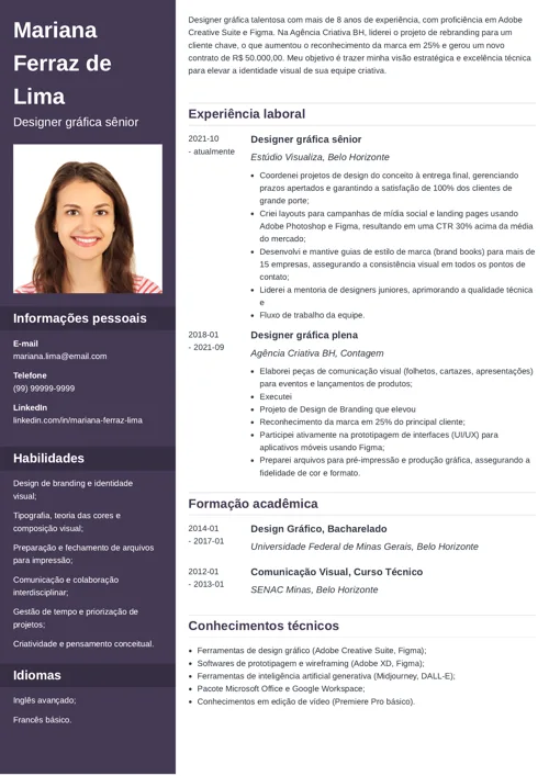 exemplo de currículo com competências técnicas