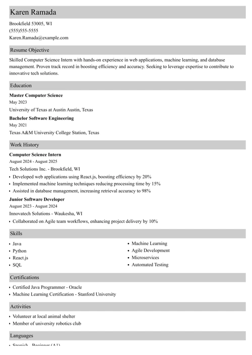sample resume example