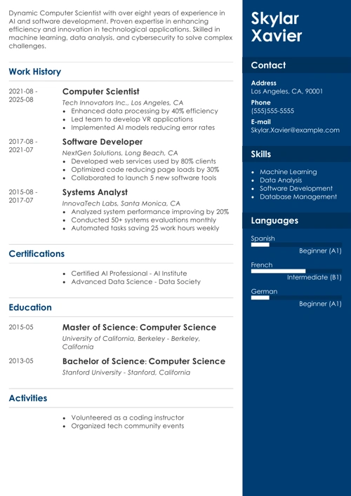 Computer Science Resume Template