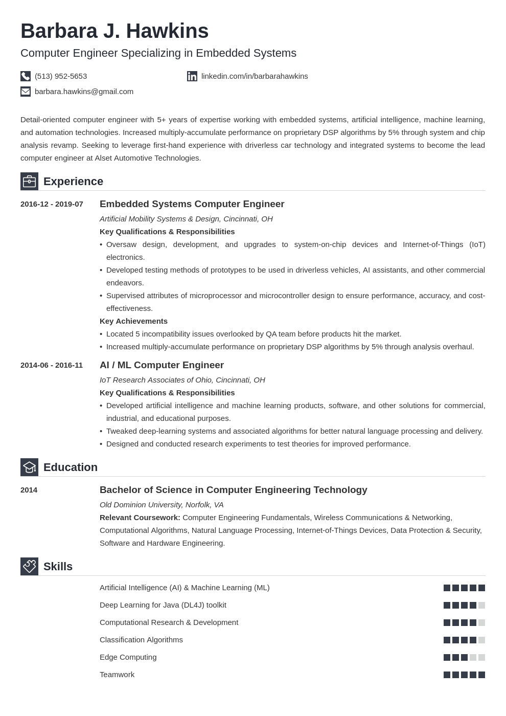 Computer Engineering Resume Examples Template Amp Guide