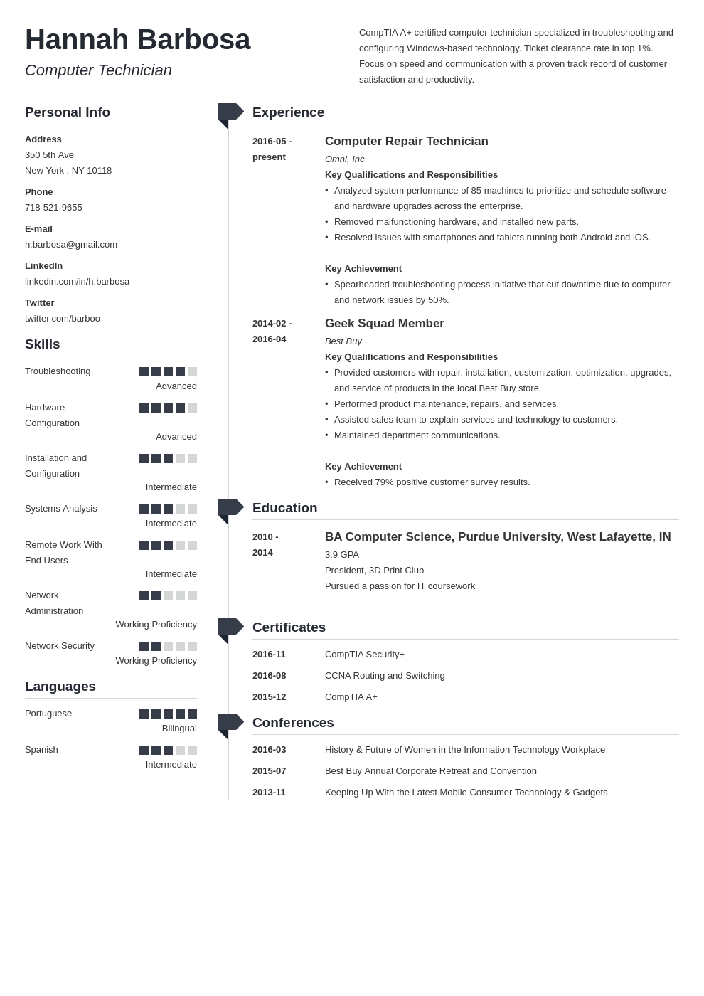 computer technician resume example template muse