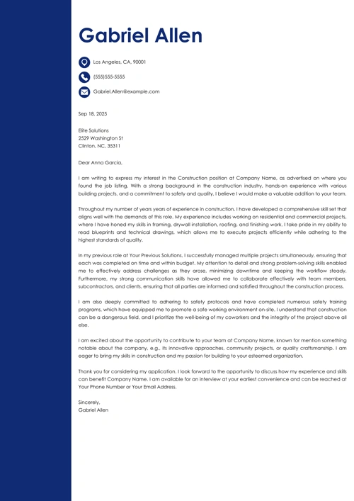 sample cover letter example