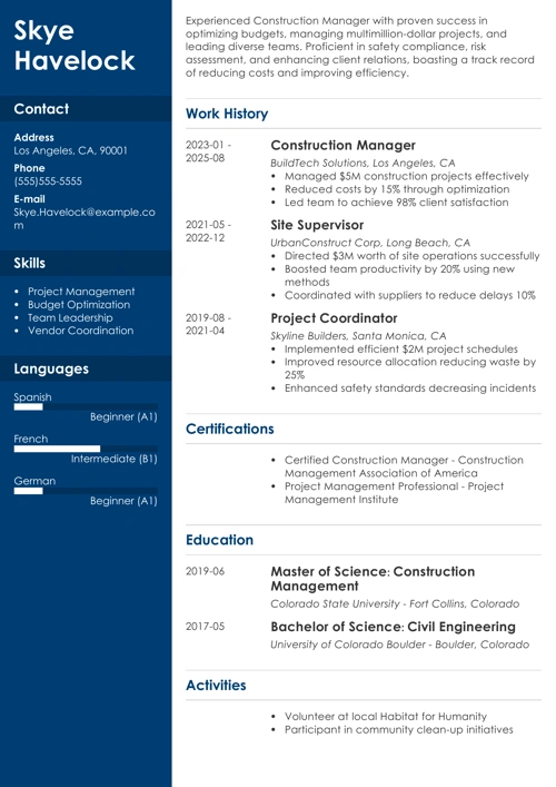 sample resume example