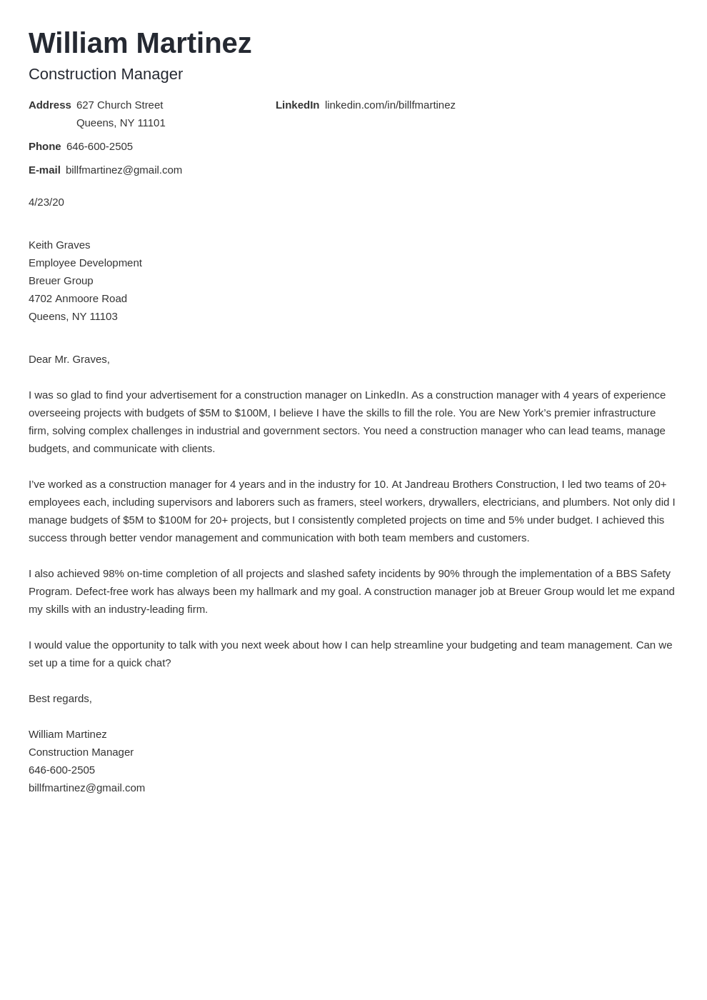 A Sample Letter Of Request For Road Construction Schools Vrogue   Construction Cover Letter Example Template Nanica 