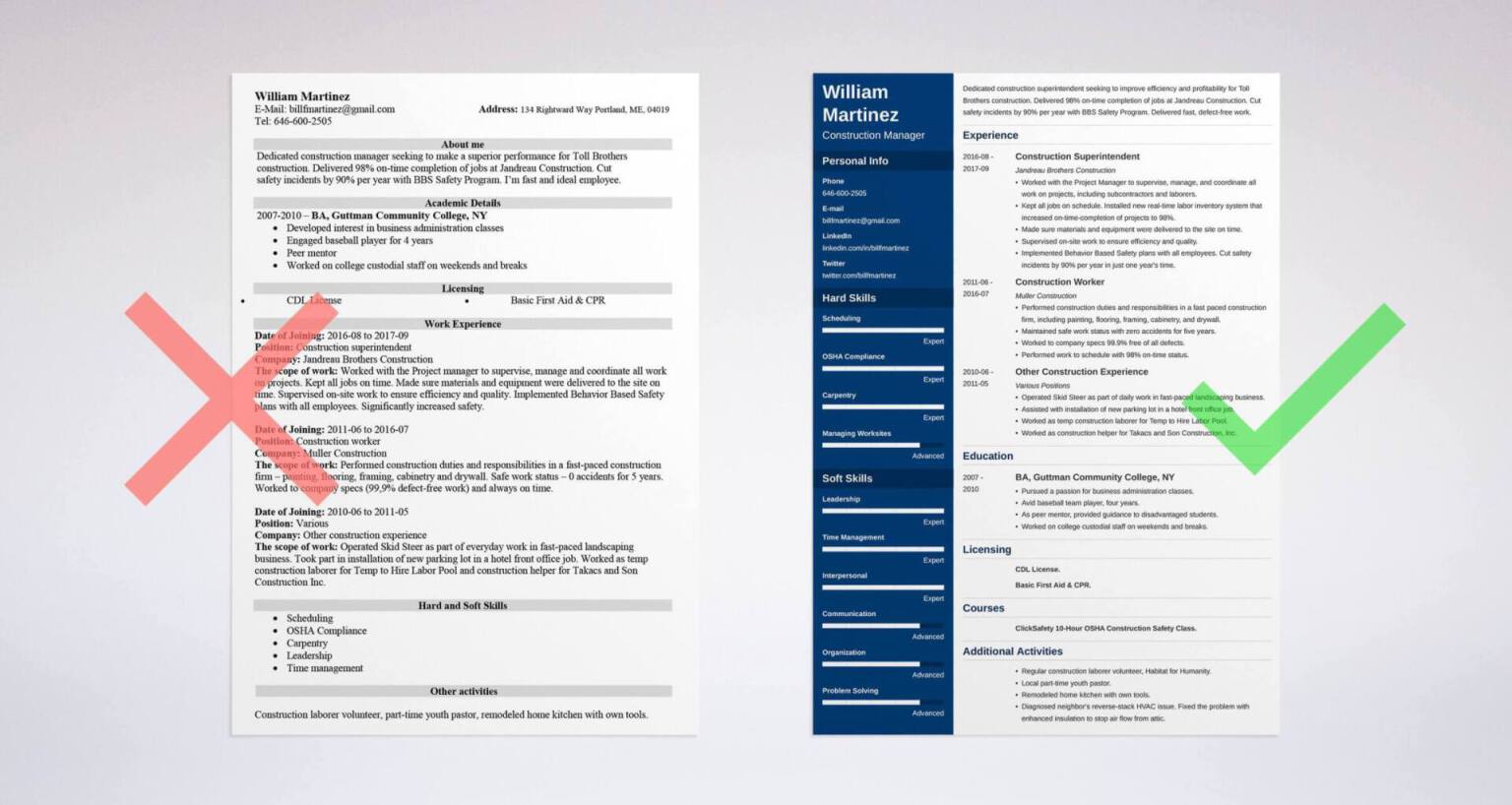 Construction Worker Resume Examples Template Skills