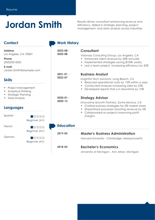 Consulting Resume Template