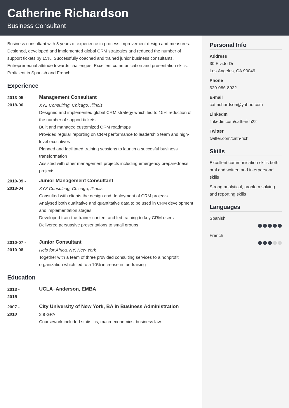 consultant resume example template cubic
