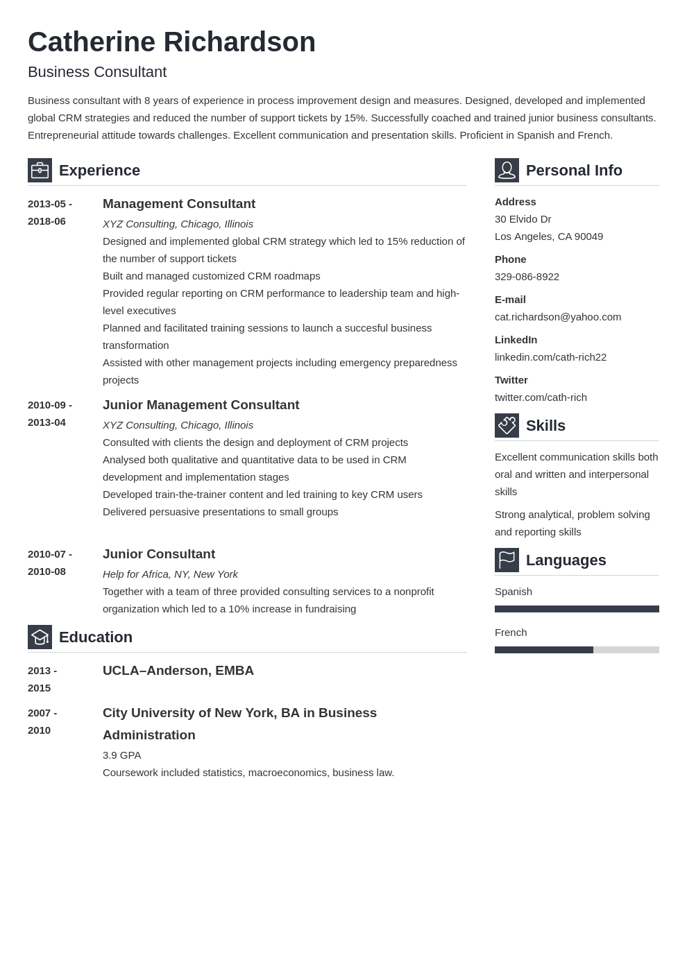 3 Consulting Resume Examples Template Amp Guide