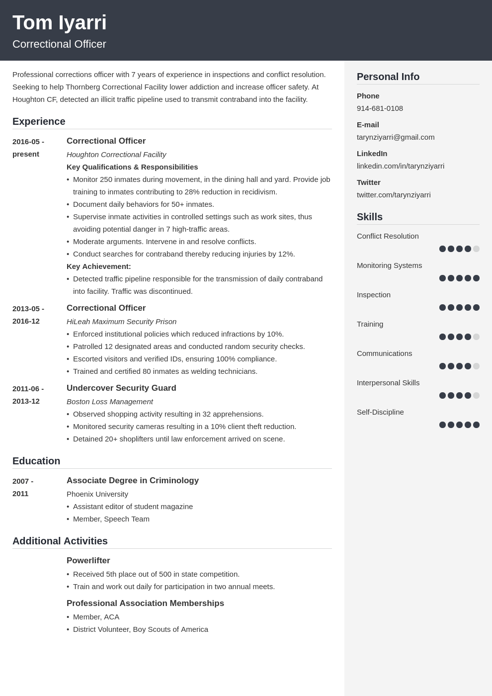 correctional officer resume example template cubic