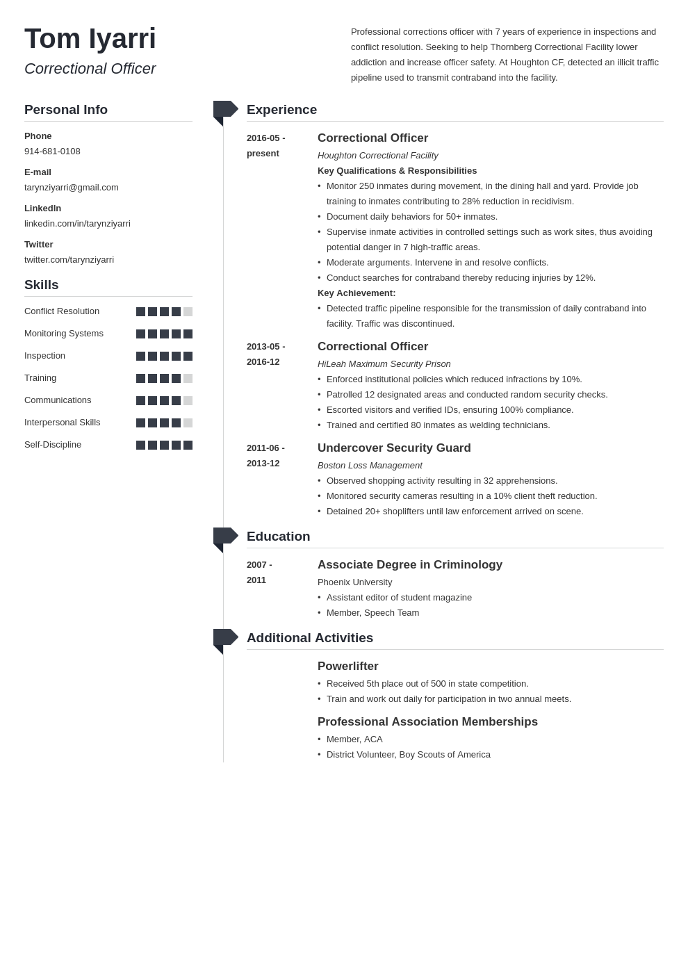 correctional officer resume example template muse