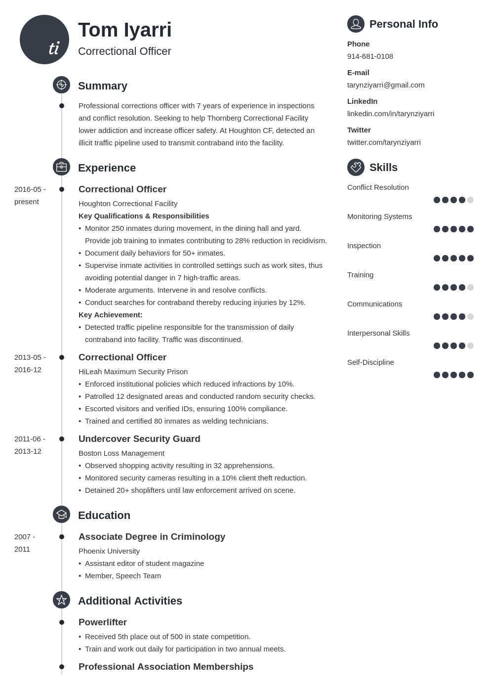 correctional officer resume example template primo