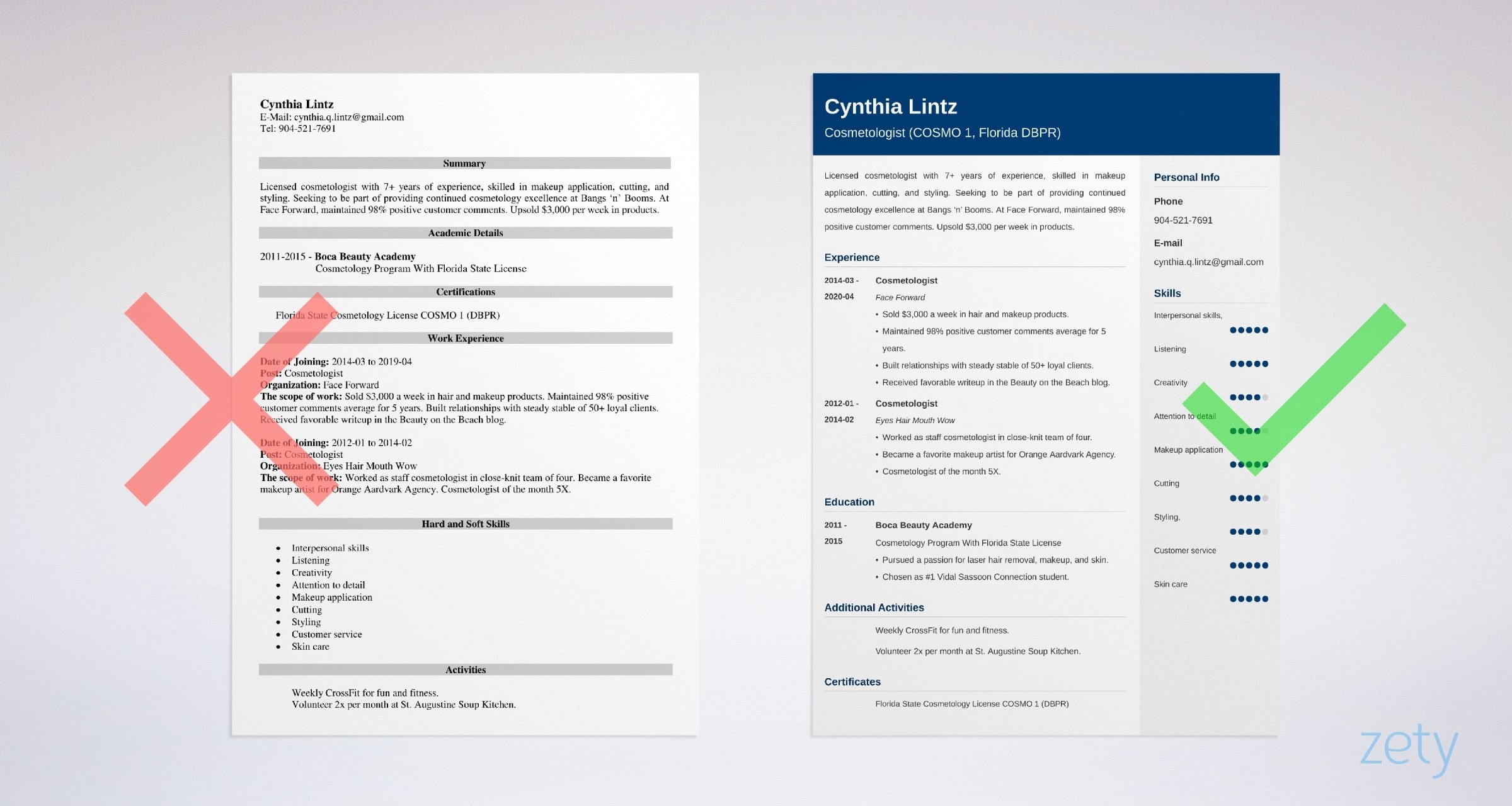 Cosmetology Resume Samples [Templates & Skills Included]