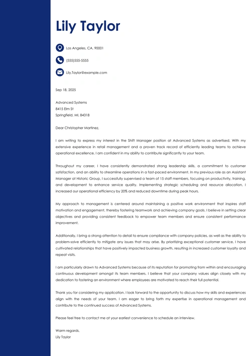 sample cover letter example