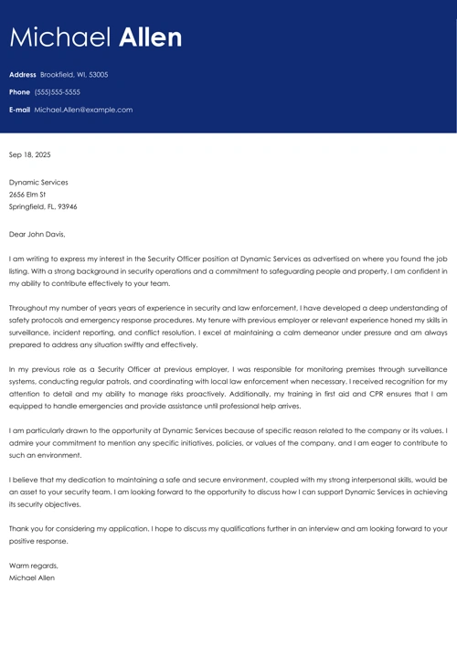 sample cover letter example