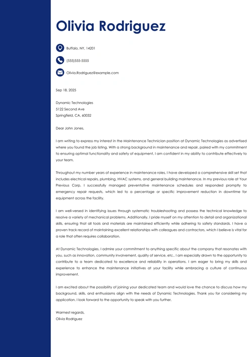 sample cover letter example