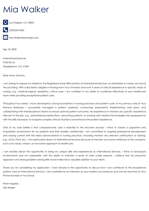 sample cover letter example