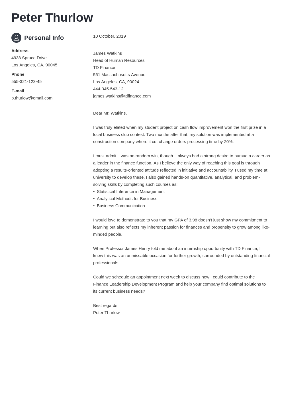 Cover Letter For Internship Template Crisp 