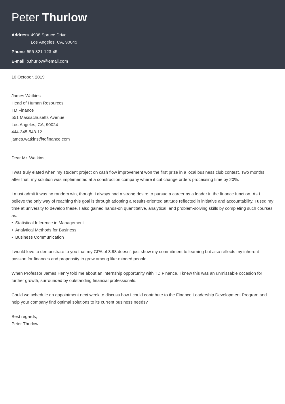 Cover Letter for an Internship: Example & Writing Guide