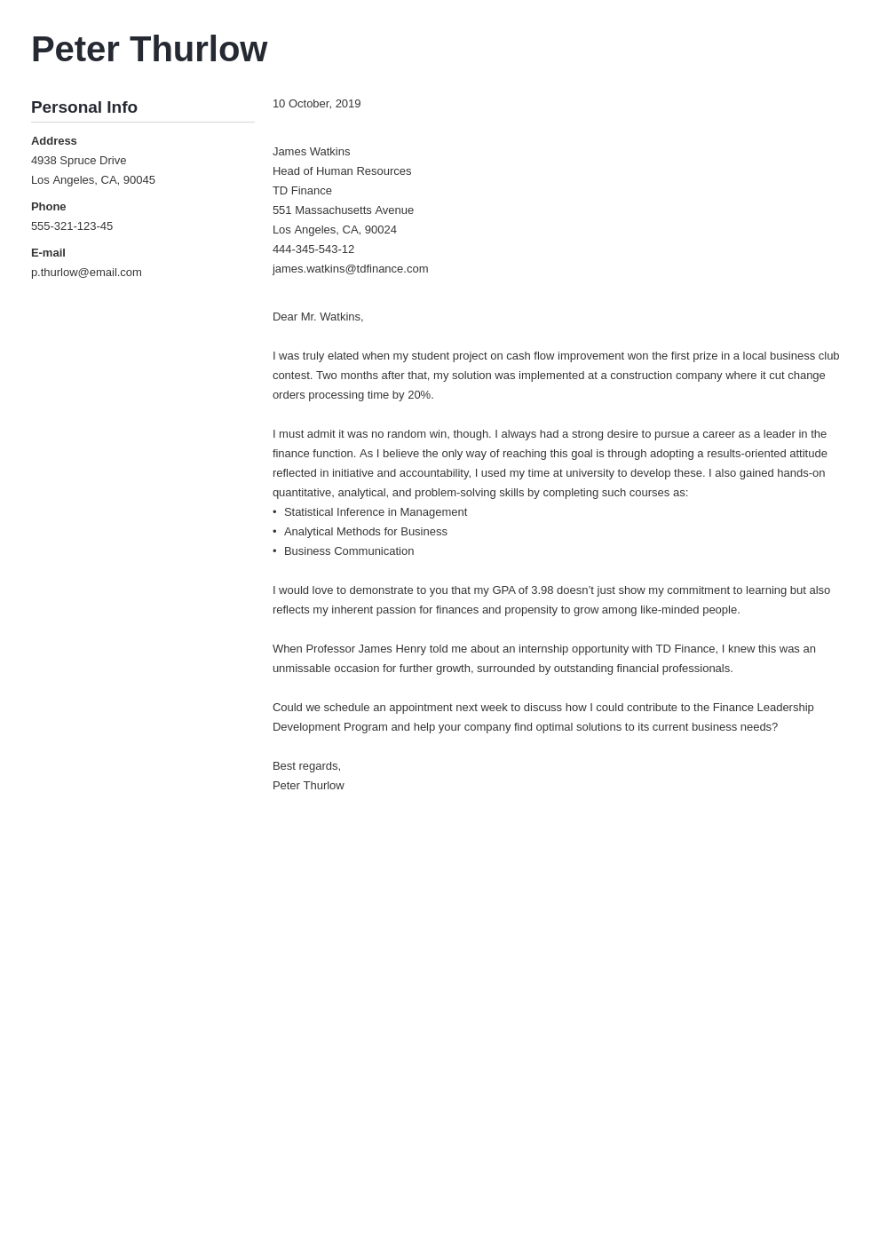 21+ Internship Cover Letter Pdf