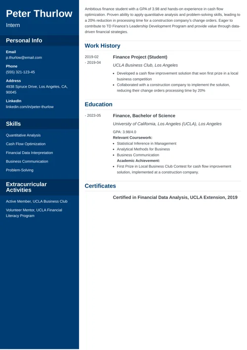 sample resume example