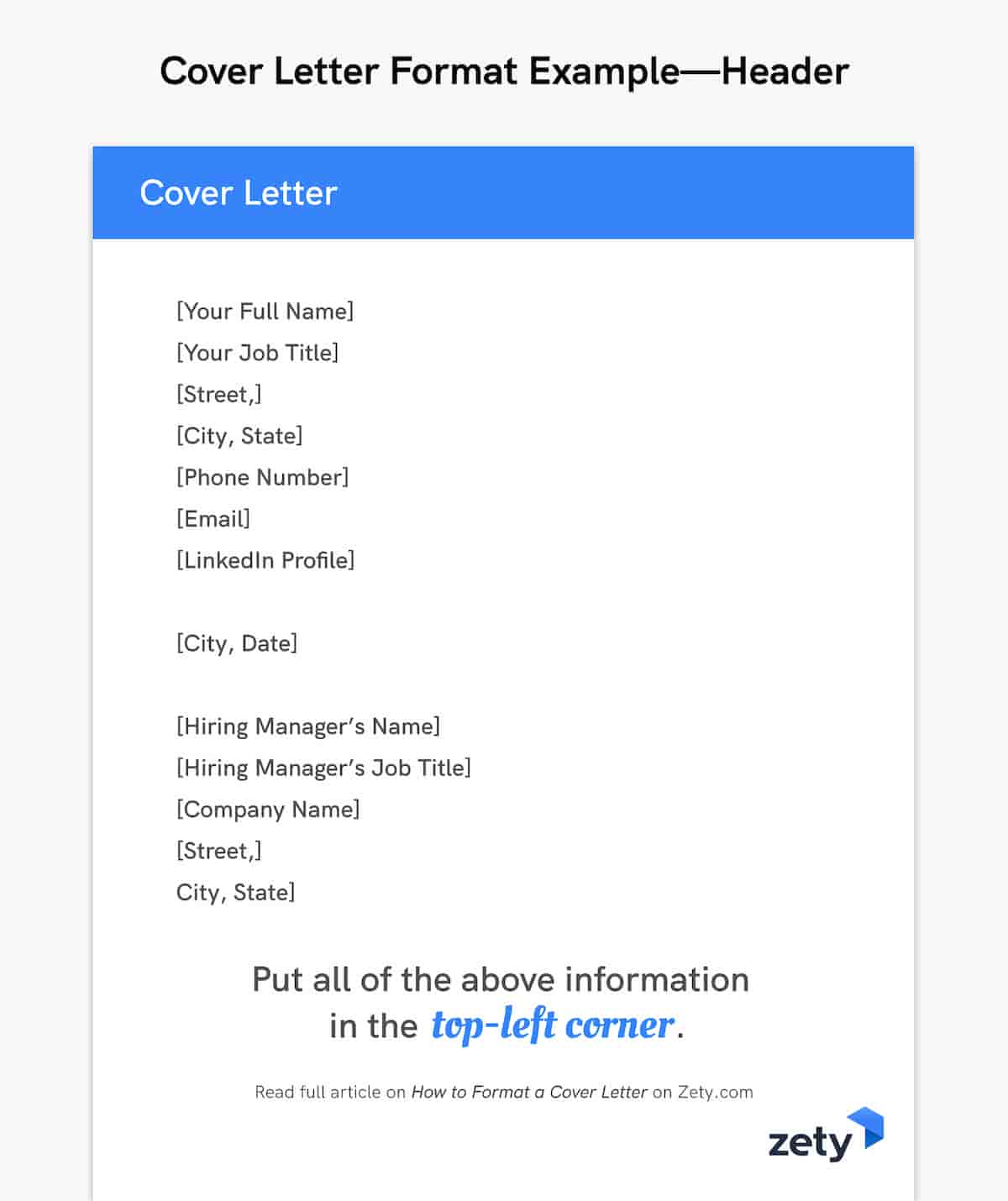 Cover Letter Format Example - Header