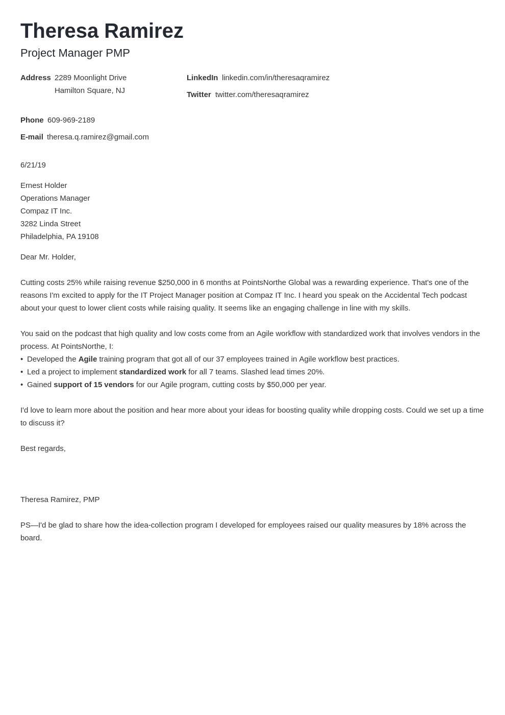 Cover Letter Spacing Format 5280