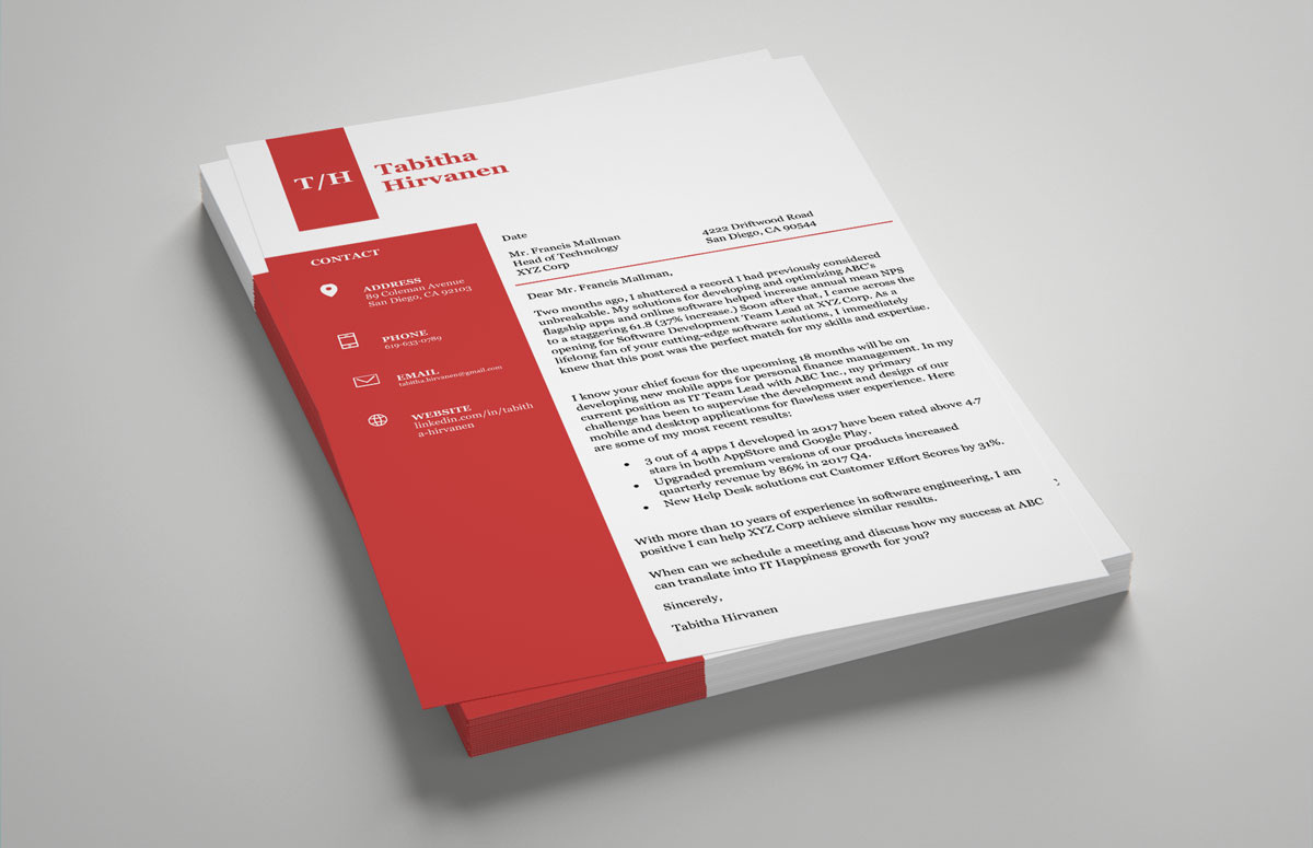 12 Cover Letter Templates For Microsoft Word Free Download