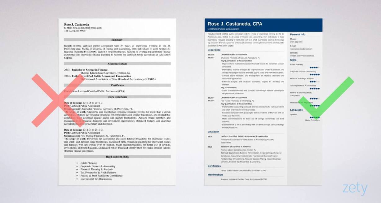 cpa resume templates