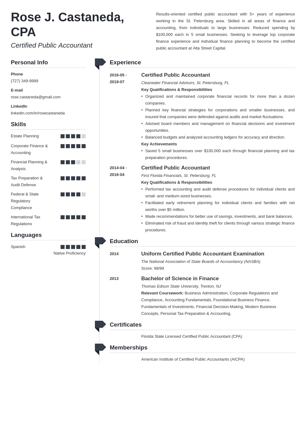 cpa resume example template muse