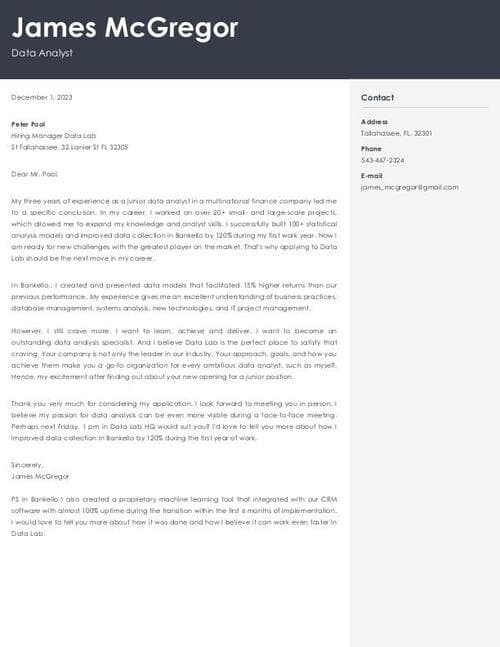creative cover letters examples