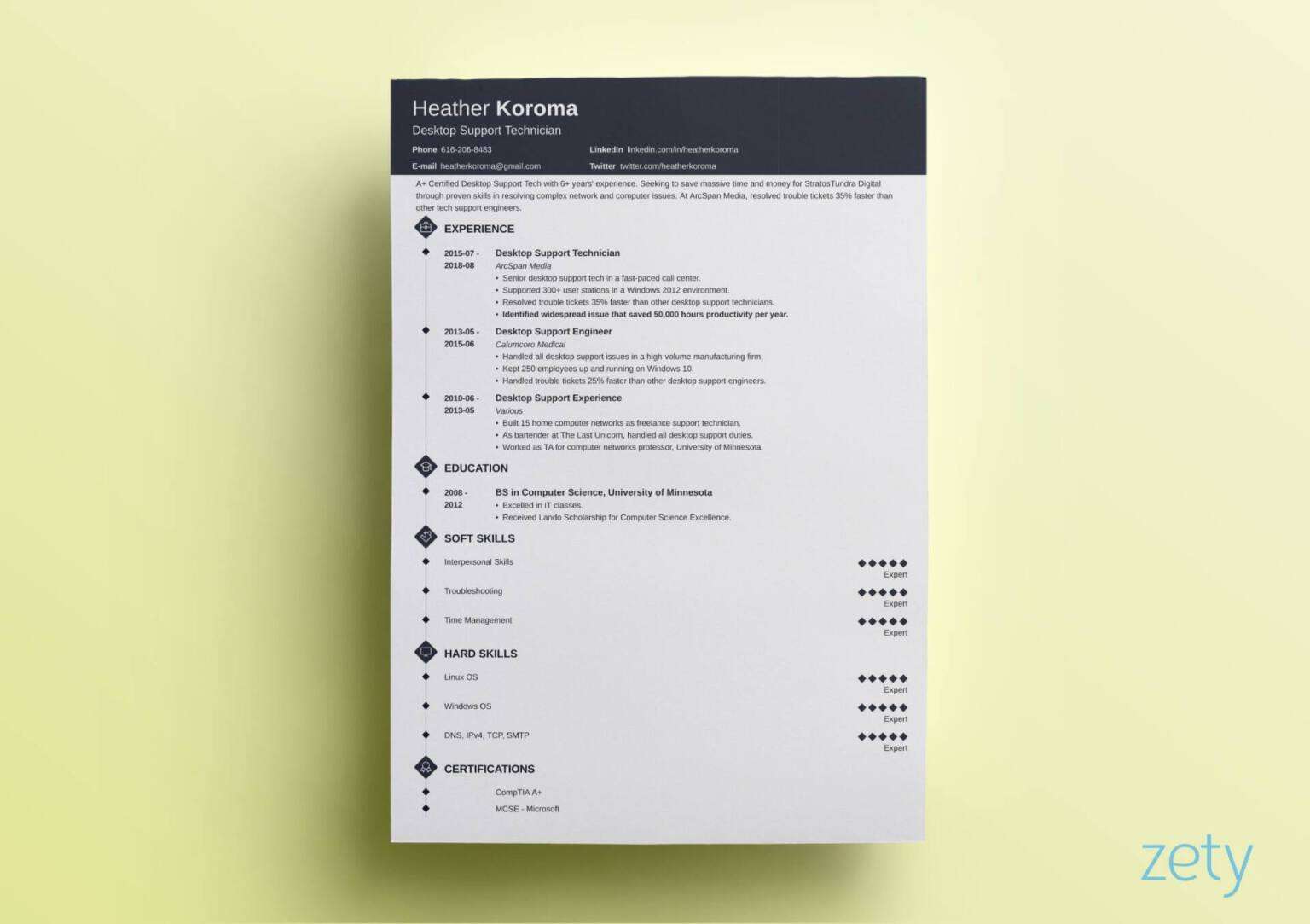 resume for first job template   15