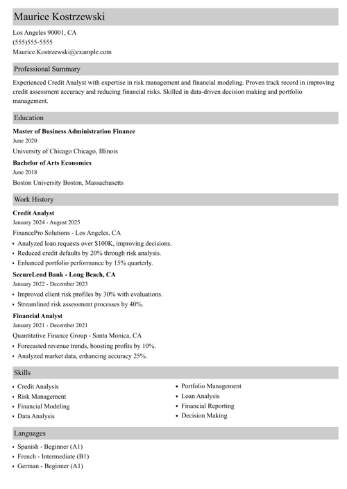sample resume example