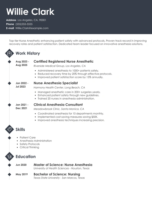 crna resume example