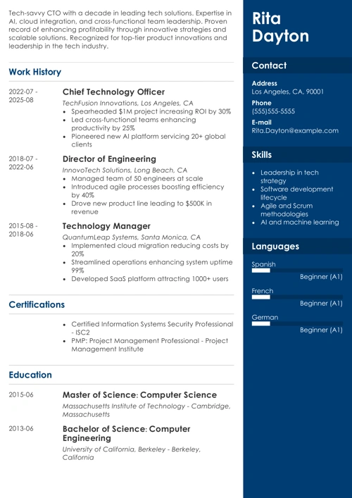sample resume example