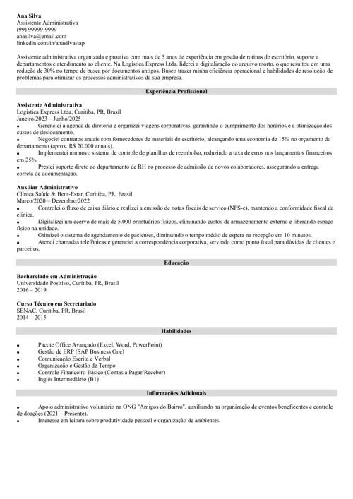 modelo de currículo feito pelo celular em PDF