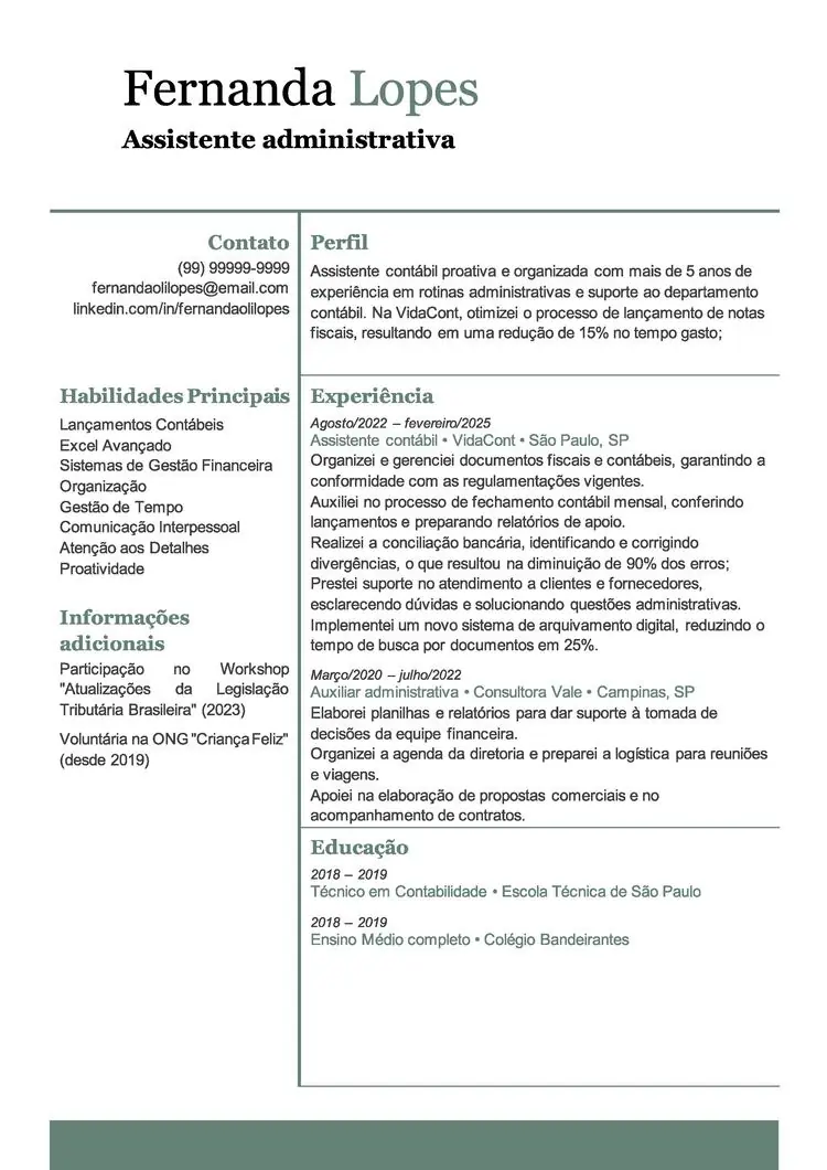 CV online grátis feito no Word