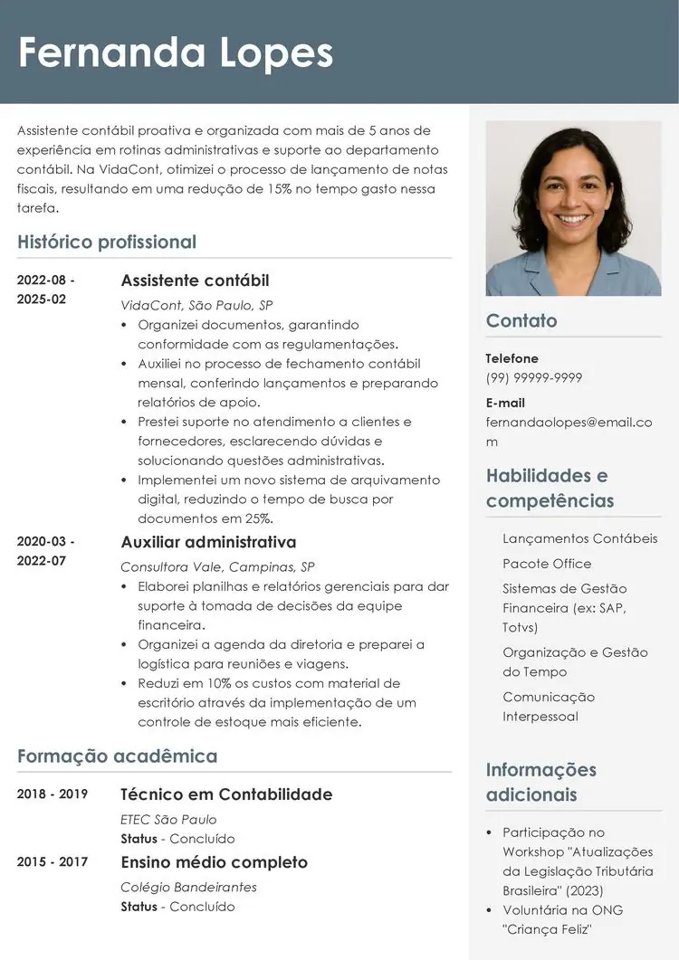 currículo personalizado com modelo do gerador da Zety