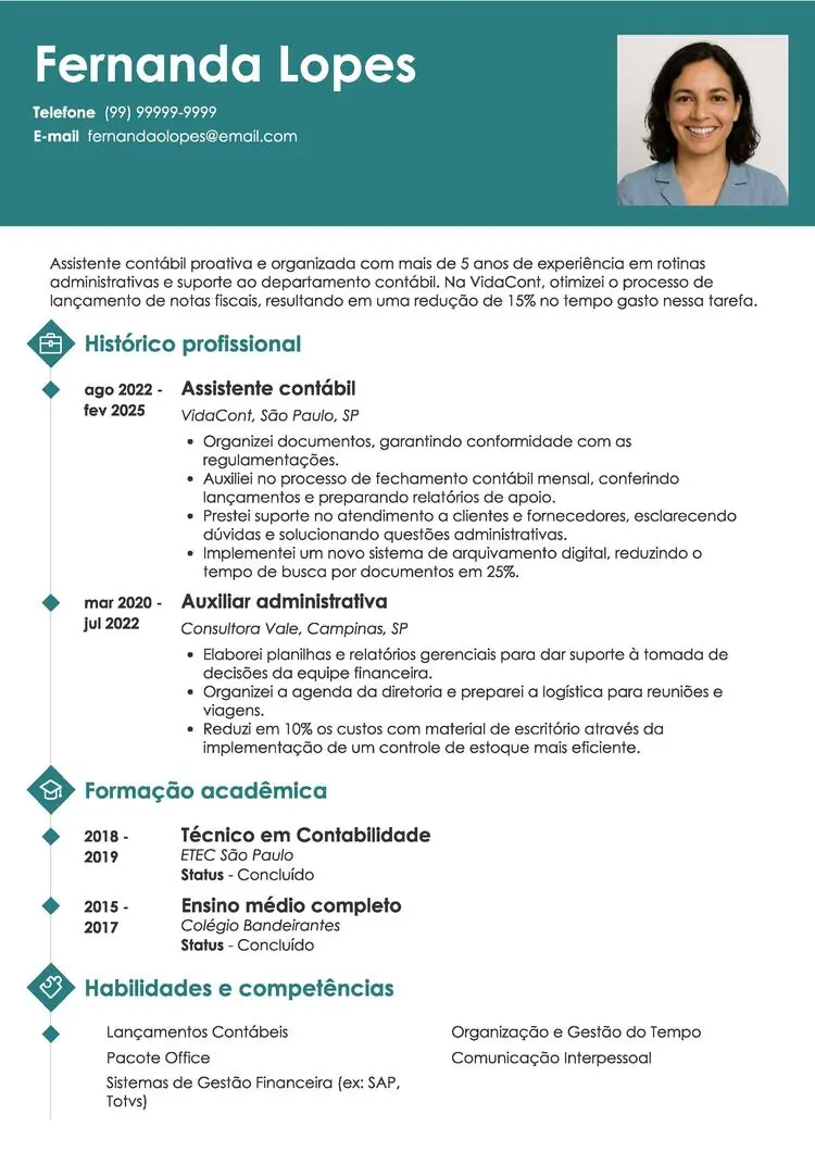 modelo de CV disponível no gerador da Zety