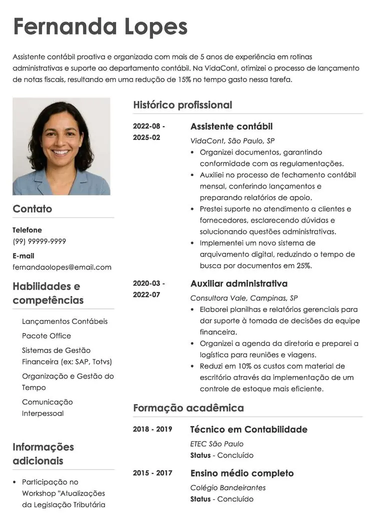 currículo com modelo simples do gerador da Zety